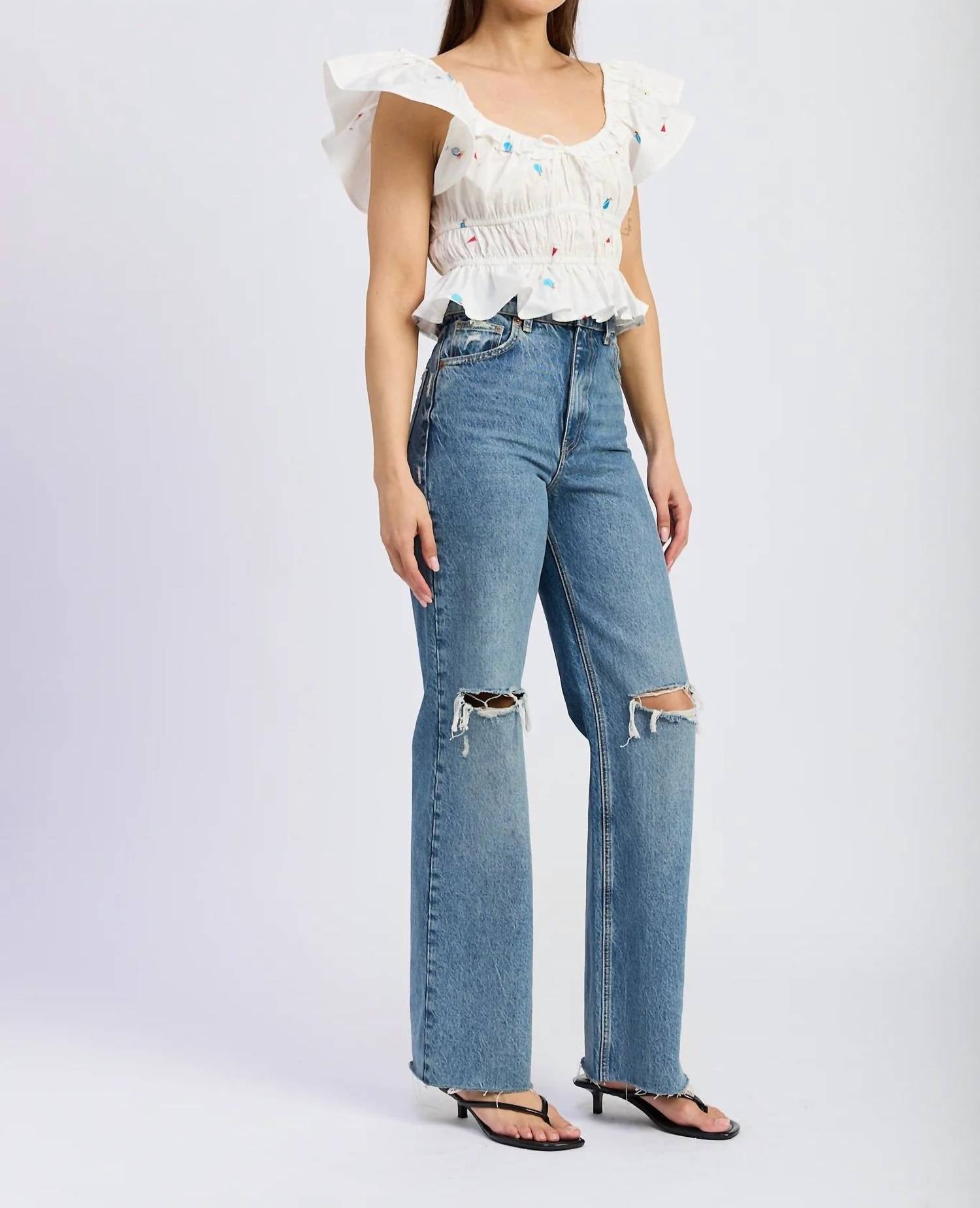 En Saison - Nellie Flutter Sleeve Top