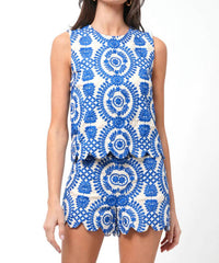 Adelyn Rae - Joanne Scalloped Embroidered Tailored Shorts