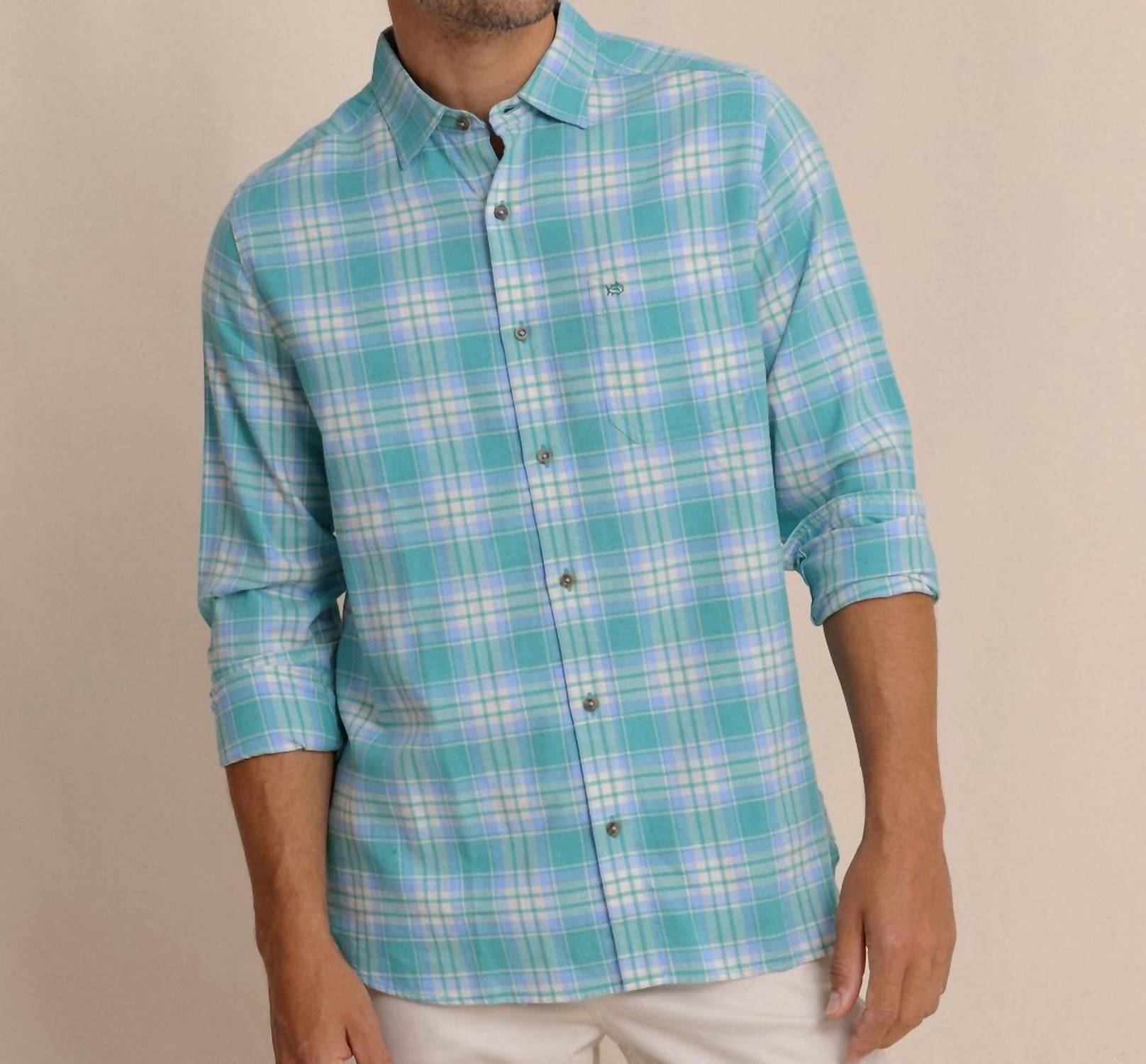 Southern Tide - Mens's Ashborough Plaid Brushed Twill Sport Shirt