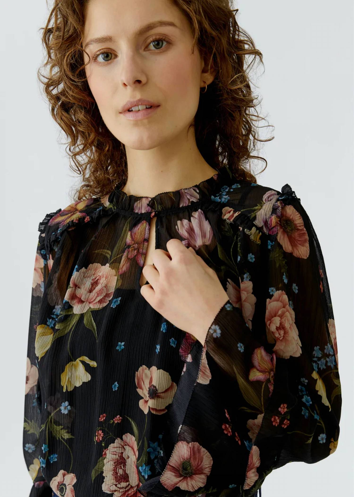 Oui - Rose Floral Blouse