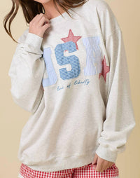 Main Strip - Patchwork Usa Crewneck Sweatshirt
