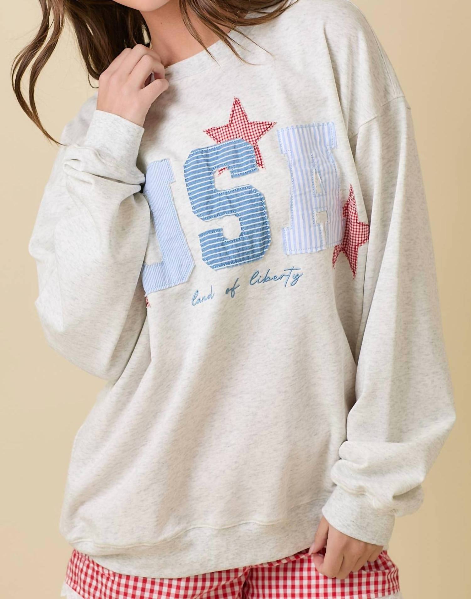 Main Strip - Patchwork Usa Crewneck Sweatshirt