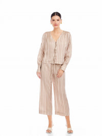 Fifteen Twenty - Kayla Textured Stripe Bow Blouse
