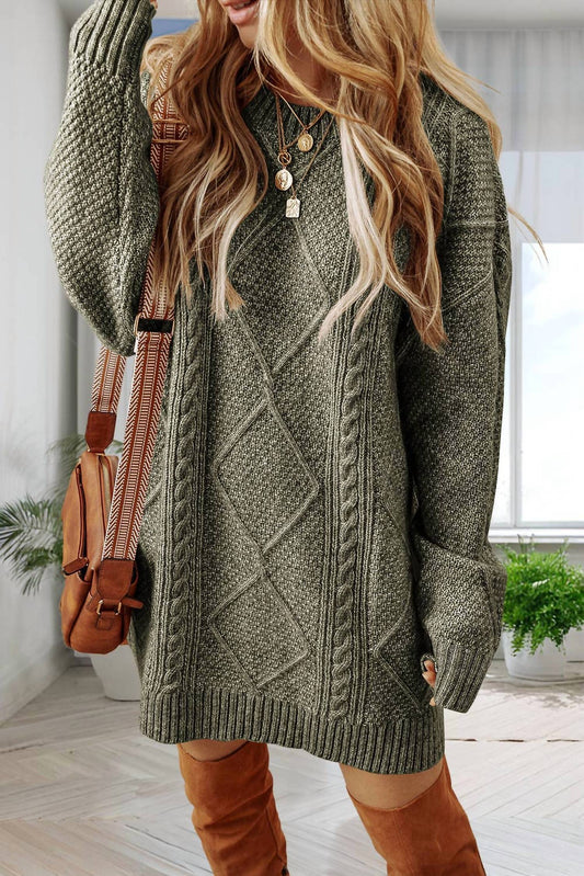 1 The Woman - Cable Knit Sweater Dress
