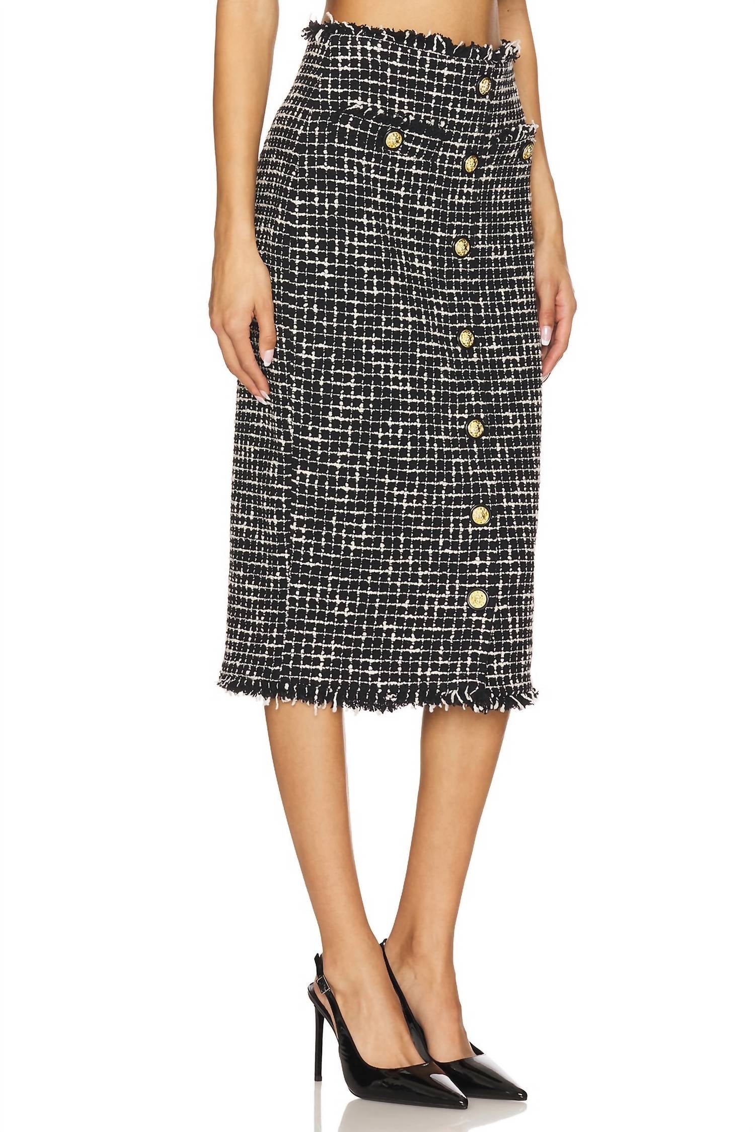L'Agence - Tai Snap Front Midi Skirt