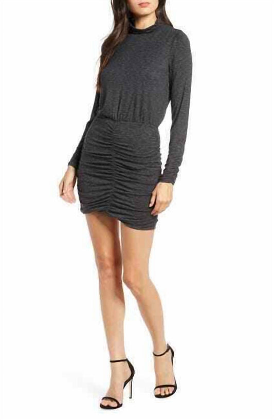 Ali & Jay - Ruched Long Sleeve Glitter Shimmer Mini Dress