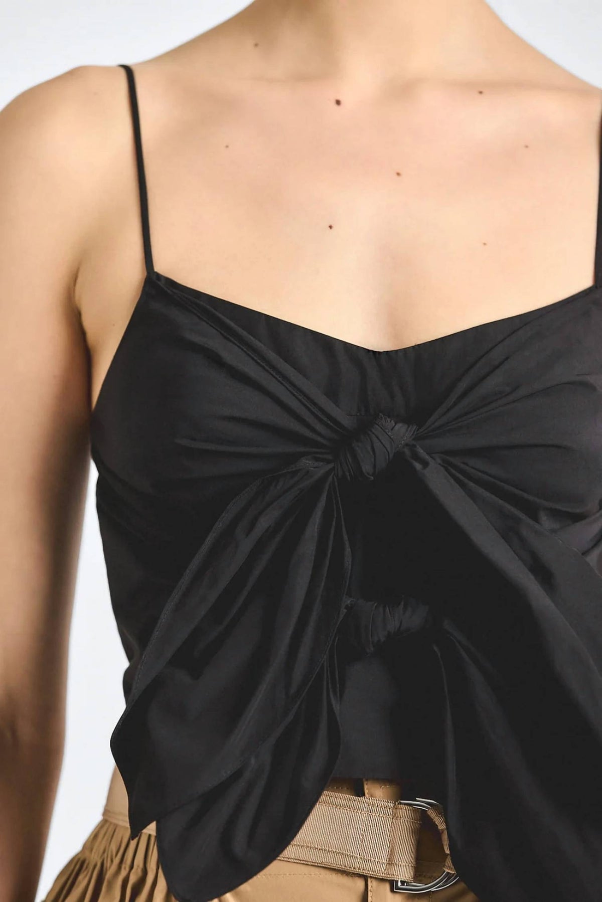 Derek Lam 10 Crosby - Shira Poplin Double Tie Front Top