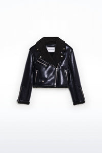 Lillia faux shearling biker jacket