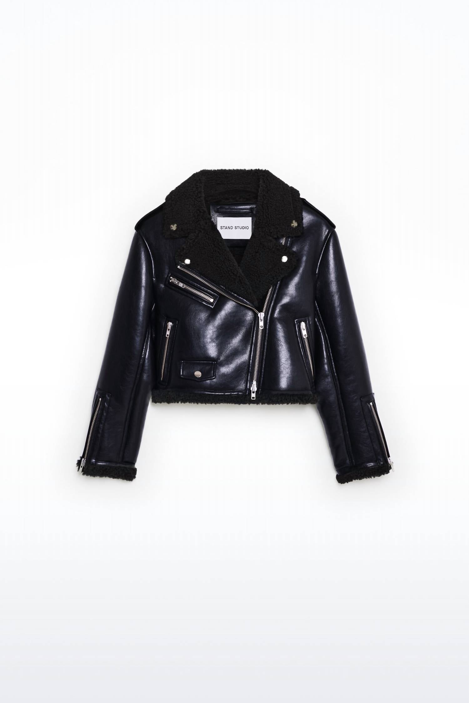 Lillia faux shearling biker jacket