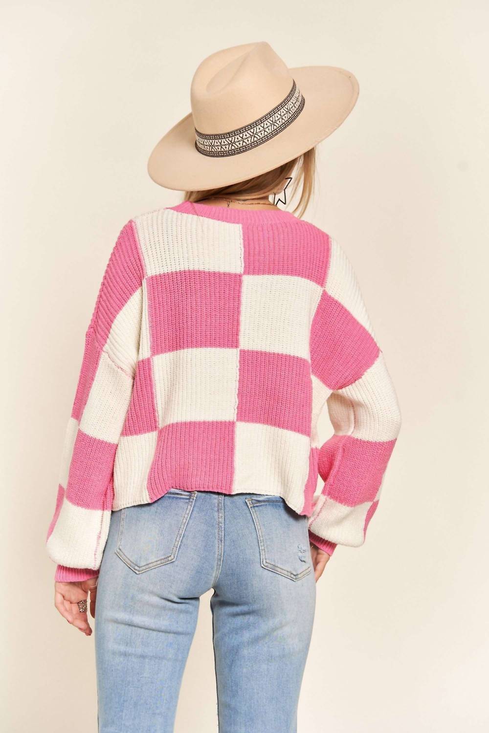 Madelyn - Christie Checker Sweater - Plus