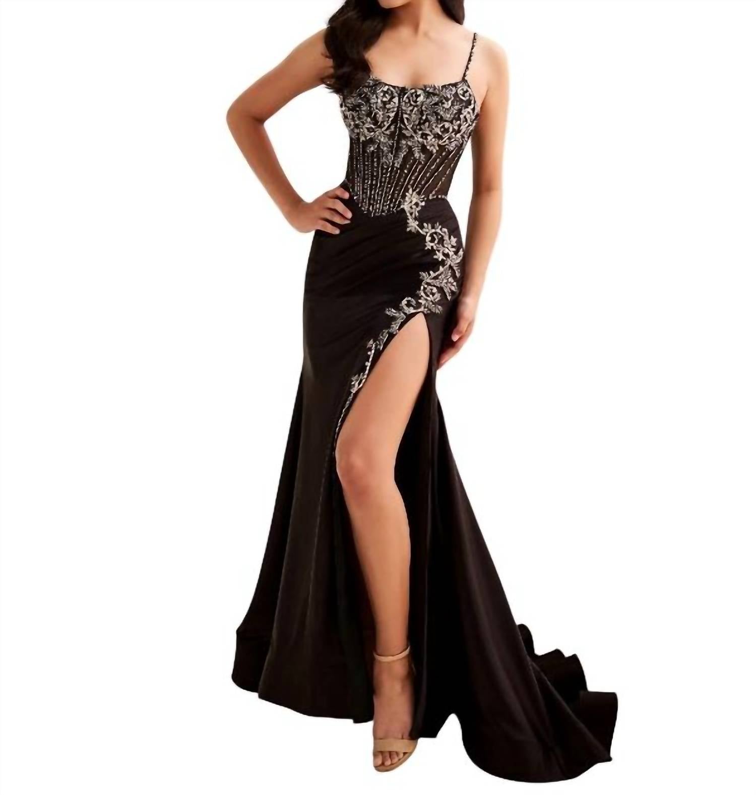 Ellie Wilde - Glitter Tulle Mermaid Prom Gown