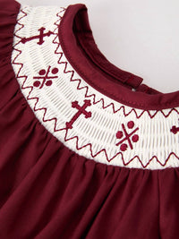 Rylee Faith Designs - Girls Smocked Church Christ Bishop Christening Romper