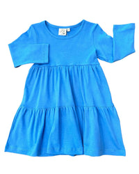 Luigi Kids - Girl's Solid Tiered Long Sleeve Dress