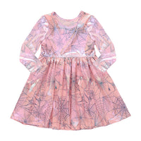 PINK CHICKEN Lame Steph Dress in pink spider web - kids' dress - alternate view
