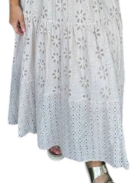 Mystree - Eyelet Short Sleeve Maxi Dress