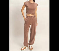 Hyfve - Wrap Front Crop Top And Jogger Set