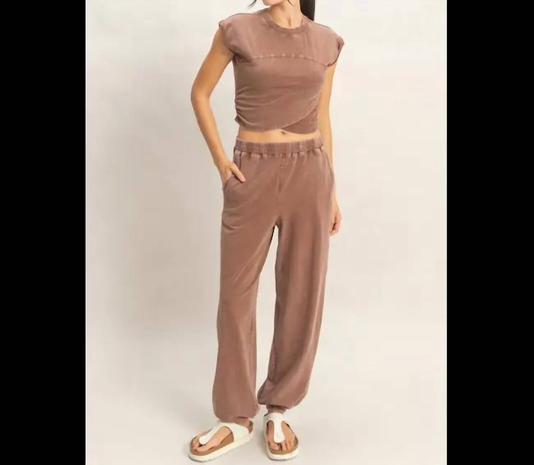 Hyfve - Wrap Front Crop Top And Jogger Set