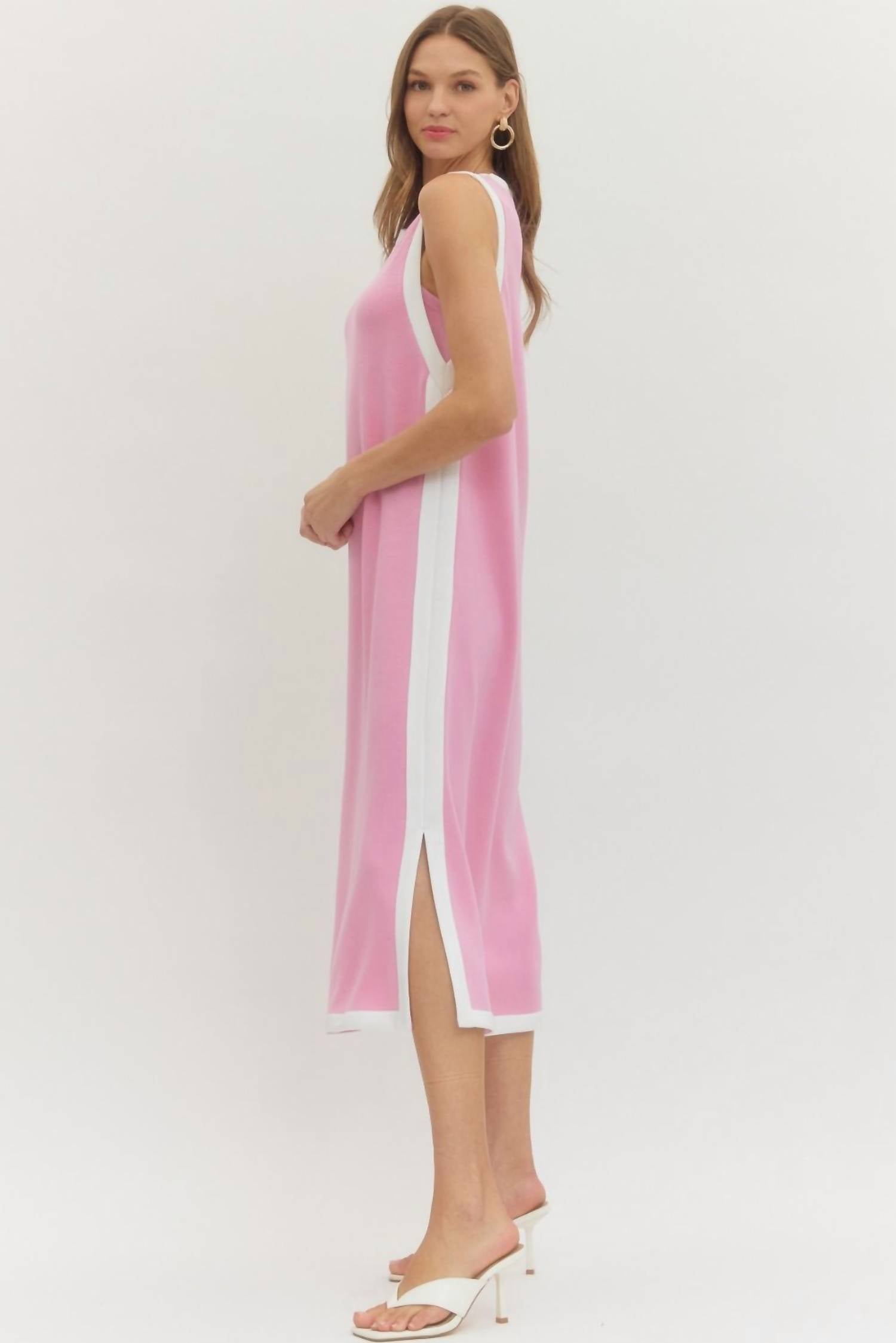 Entro - Contrast Binding Midi Dress