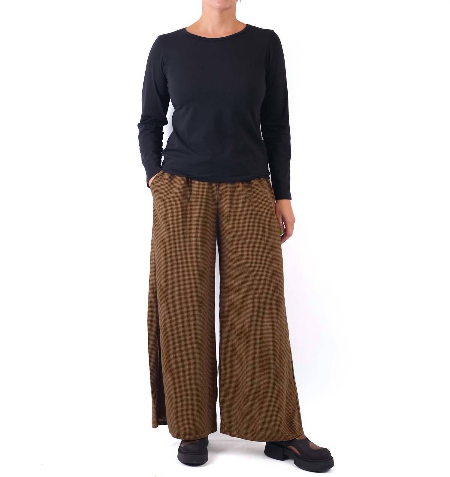Cut Loose - Mini Check Wide Leg Pleat Pant