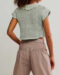 Free People - Lily Crop Crochet Cardigan
