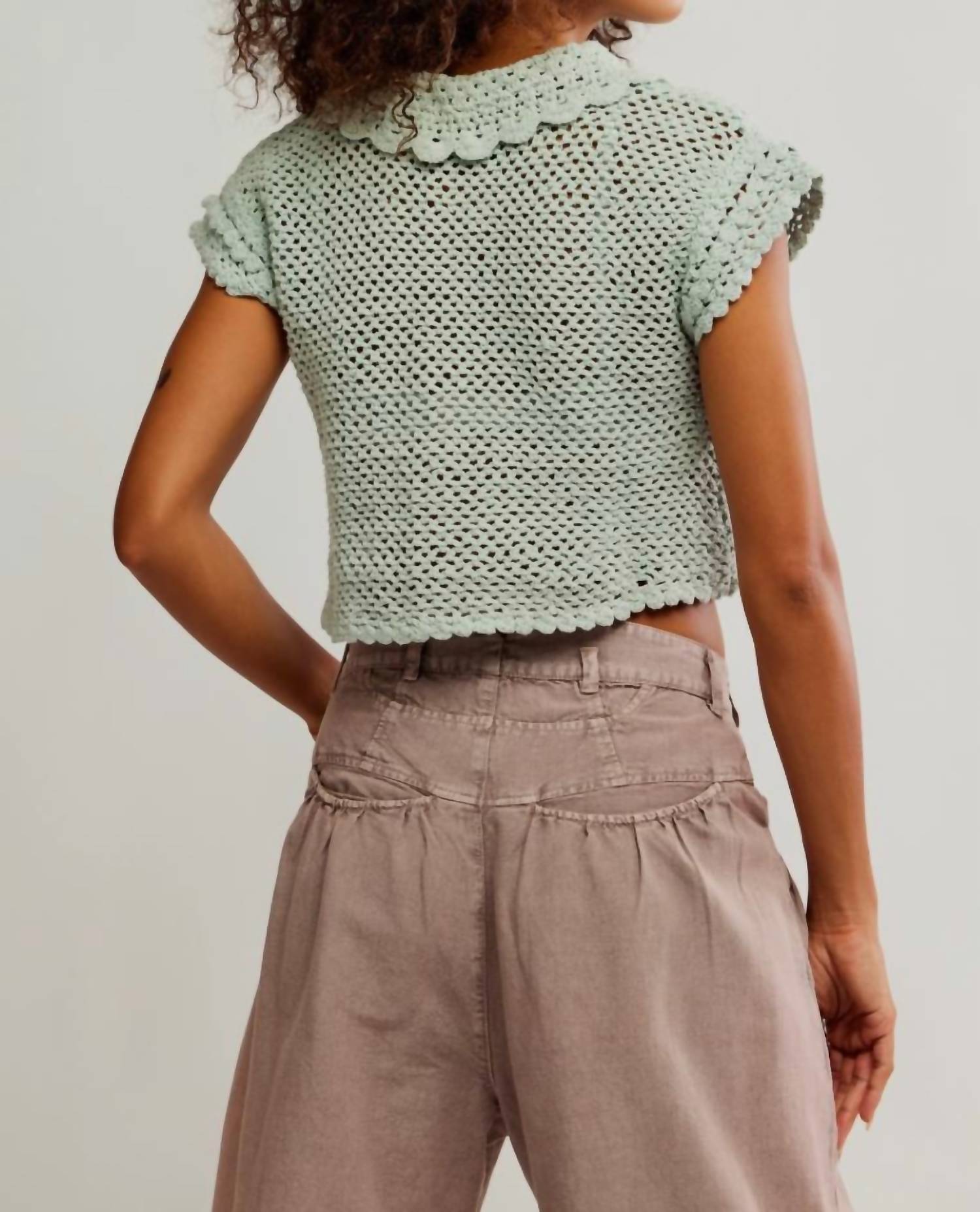 Free People - Lily Crop Crochet Cardigan