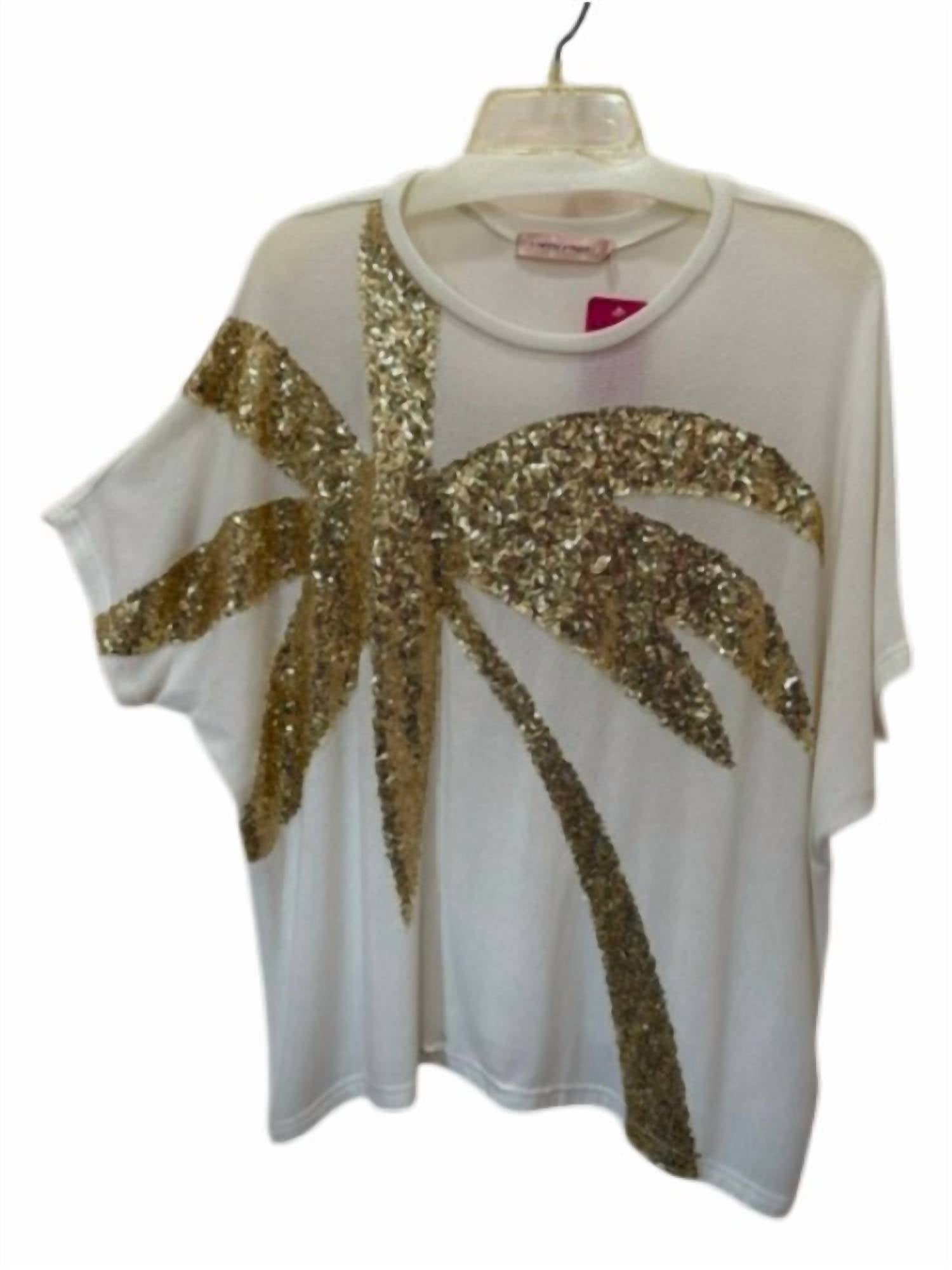 Traffic People - Women's Sequin Palm Tree Top