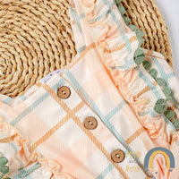 Okie + Lou - Girls Country Plaid Infant Romper