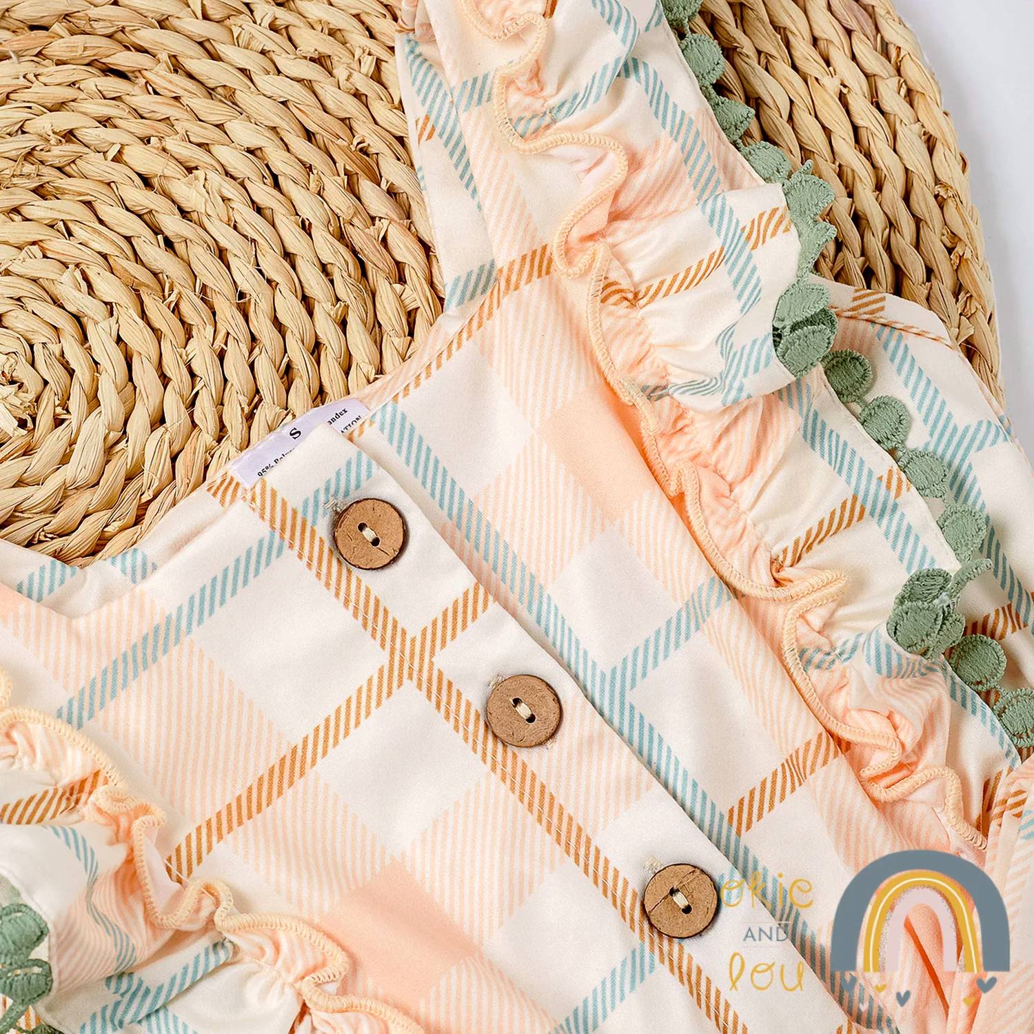 Okie + Lou - Girls Country Plaid Infant Romper