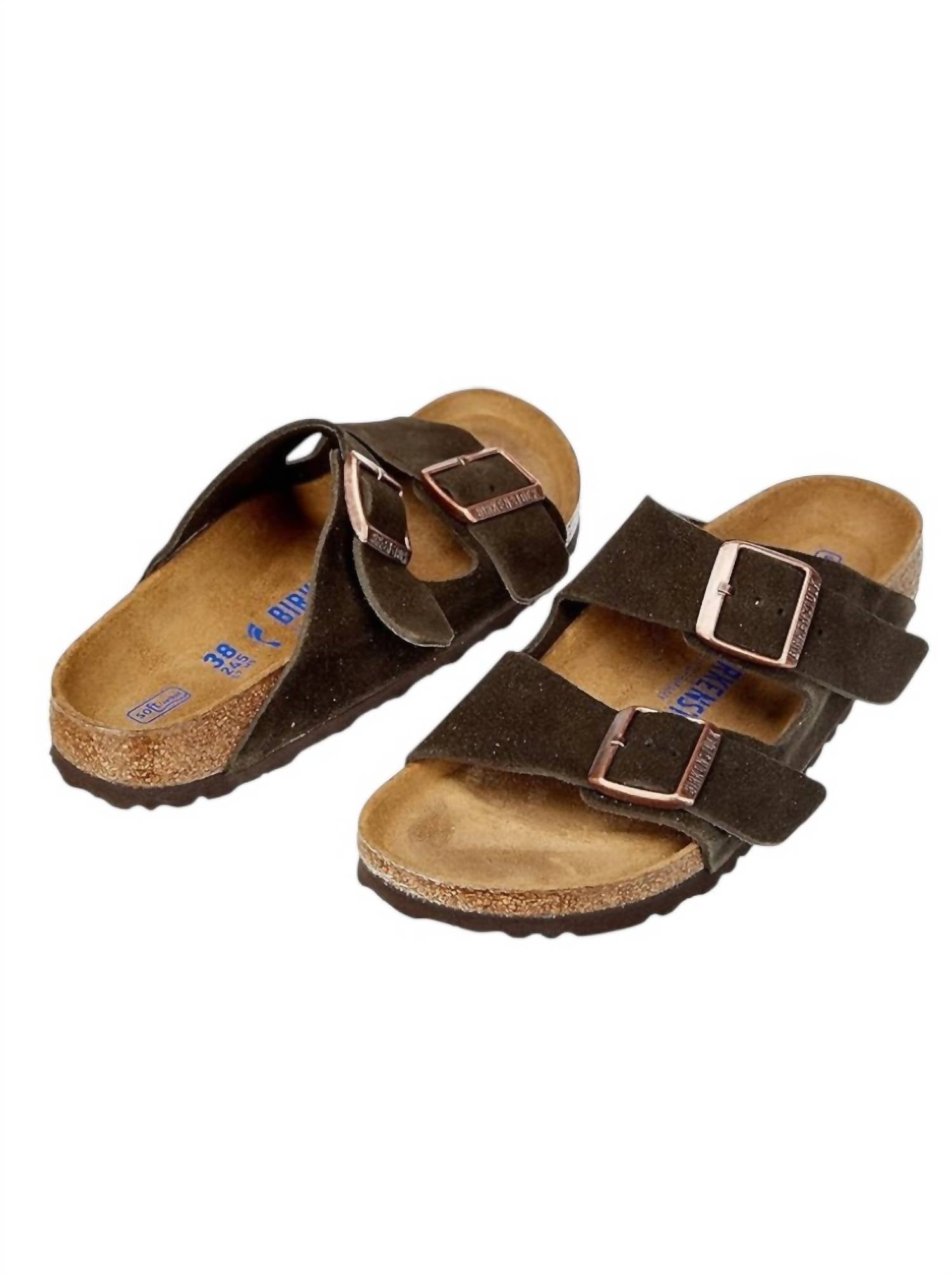 BIRKENSTOCK Unisex - Arizona Buckle Sandal in mocha suede soft - item - detail view