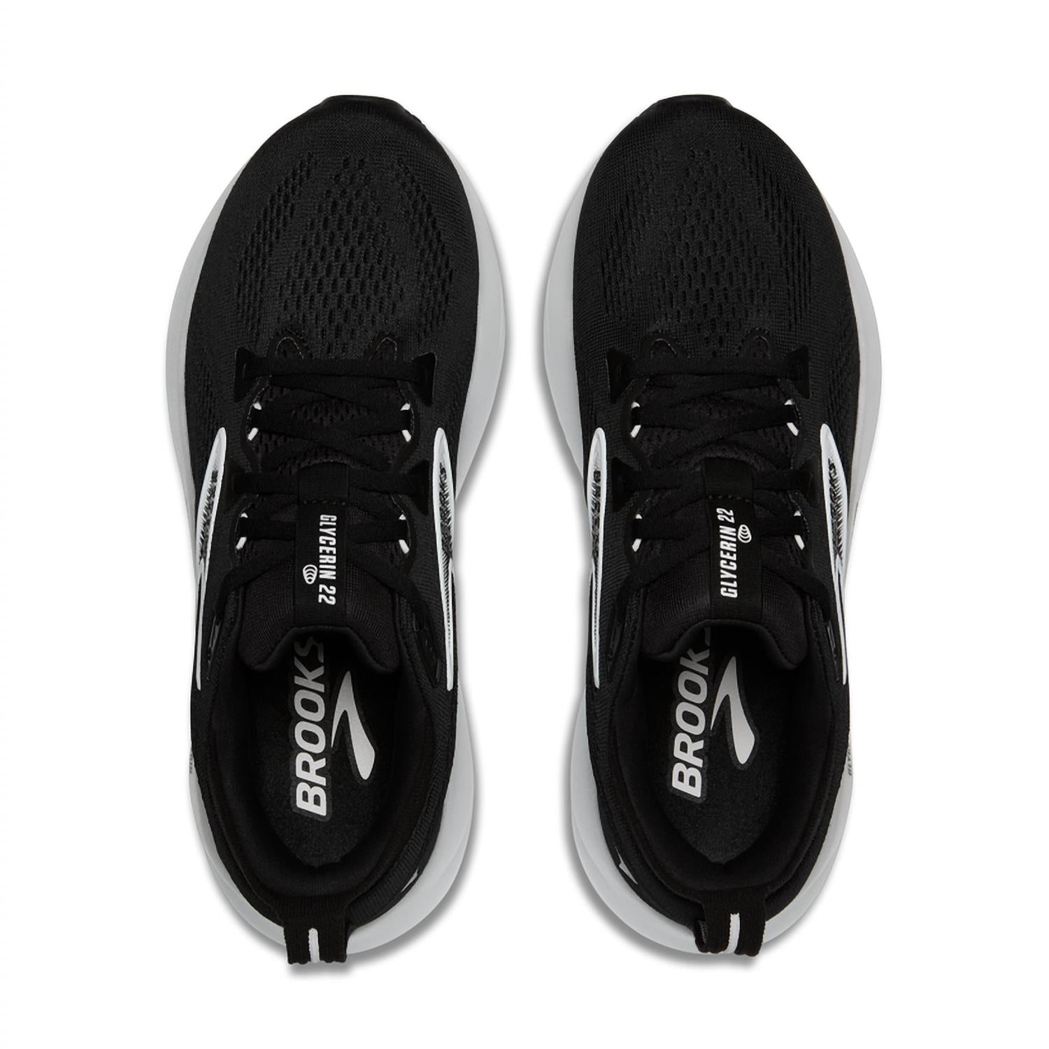 BROOKS Men's Glycerin 22 Running Shoes in black grey white 3 - men's sneaker - alternate view
