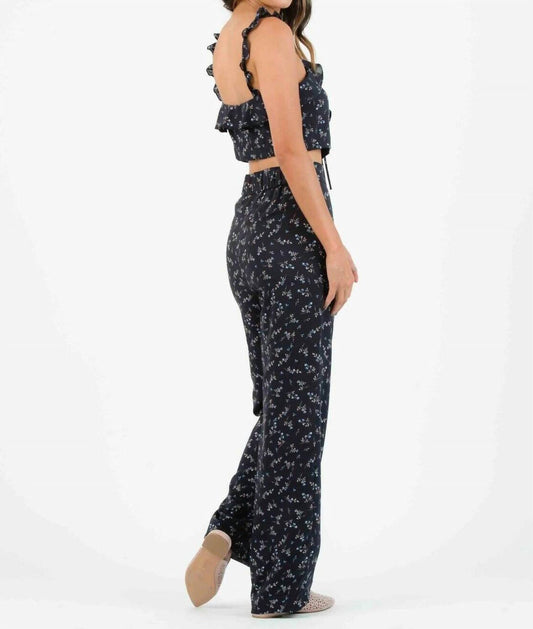 Lucca - Iris Palazzo Floral Print High Rise Wide Leg Pants