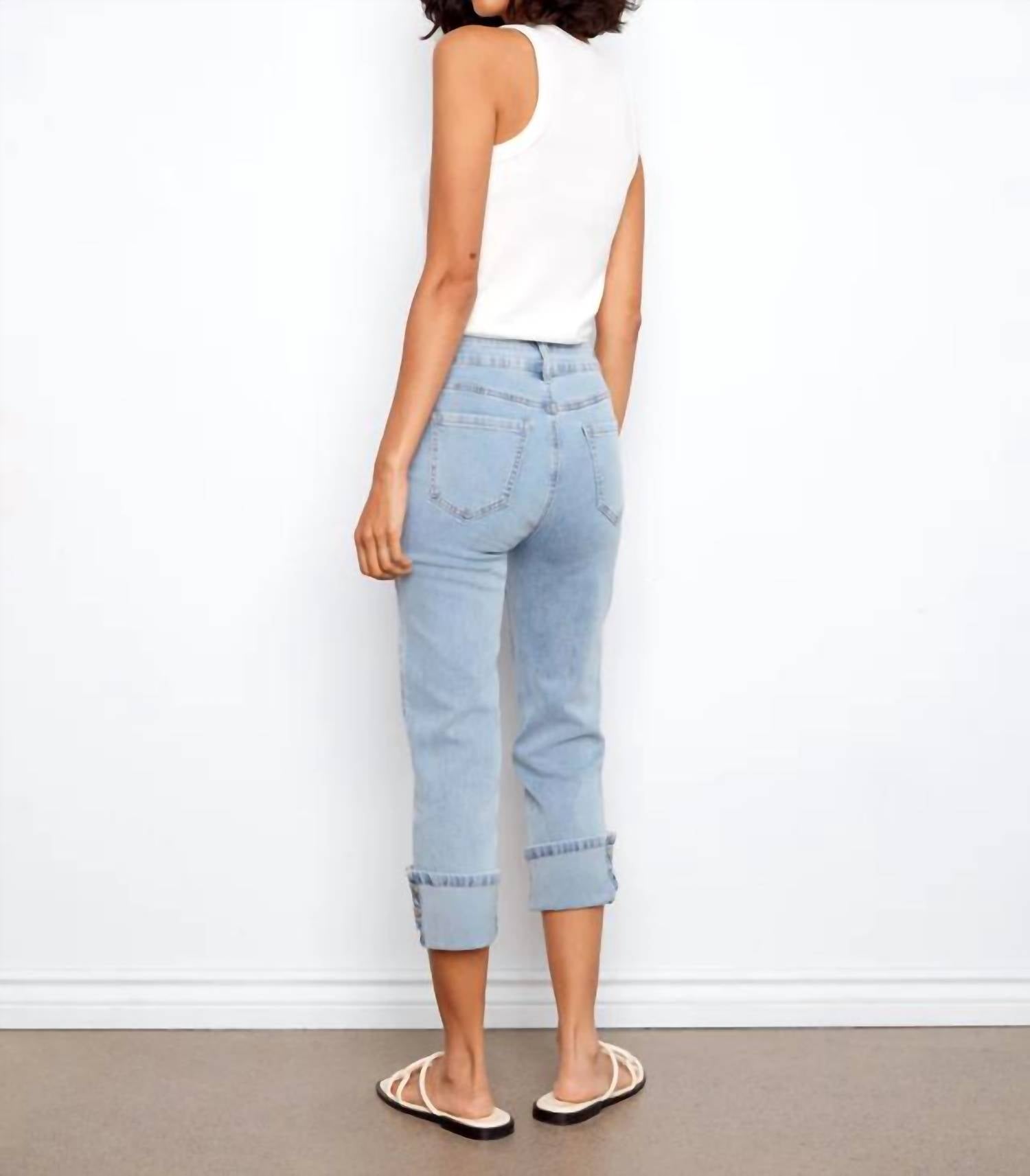 Charlie B - Snap Button Cuff Cropped Jean
