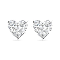 Diana M Jewels - Women's Heart Lab-grown Diamond Stud Earrings (7.00 Tcw) - Elegant