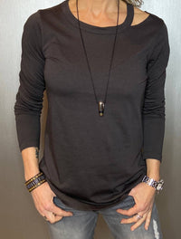 Chaser - Cutout Shoulder Long Sleeve Tee
