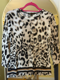 Renuar Women's Animal Print Knit Top in leopard - women's long sleeve top