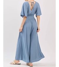 Final Touch - The Summer Muse Gauze Smocked Waist Jumpsuit