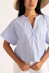 Thomas & Lourdes London Crop Top in diamond stripe - women's shirt - view 4