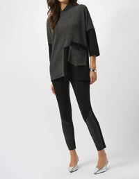 Joseph Ribkoff - Color Block Textured 3/4 Sleeve Boxy Top