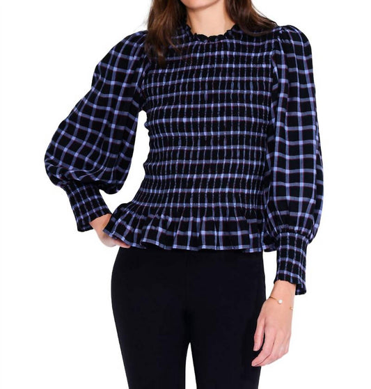 Nic + Zoe - Twilight Plaid Smocked Top