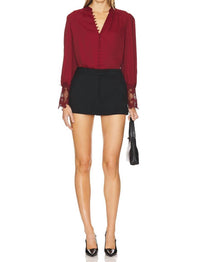 L'Agence - Ava Lace Cuff Blouse