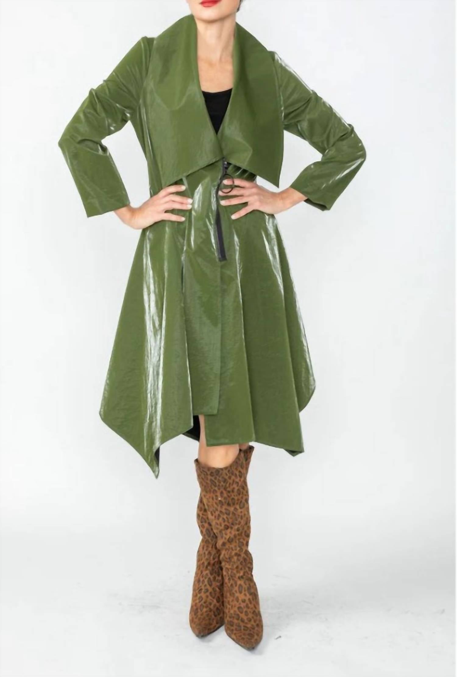 Ic Collection - Liquid Shiny Trench Coat
