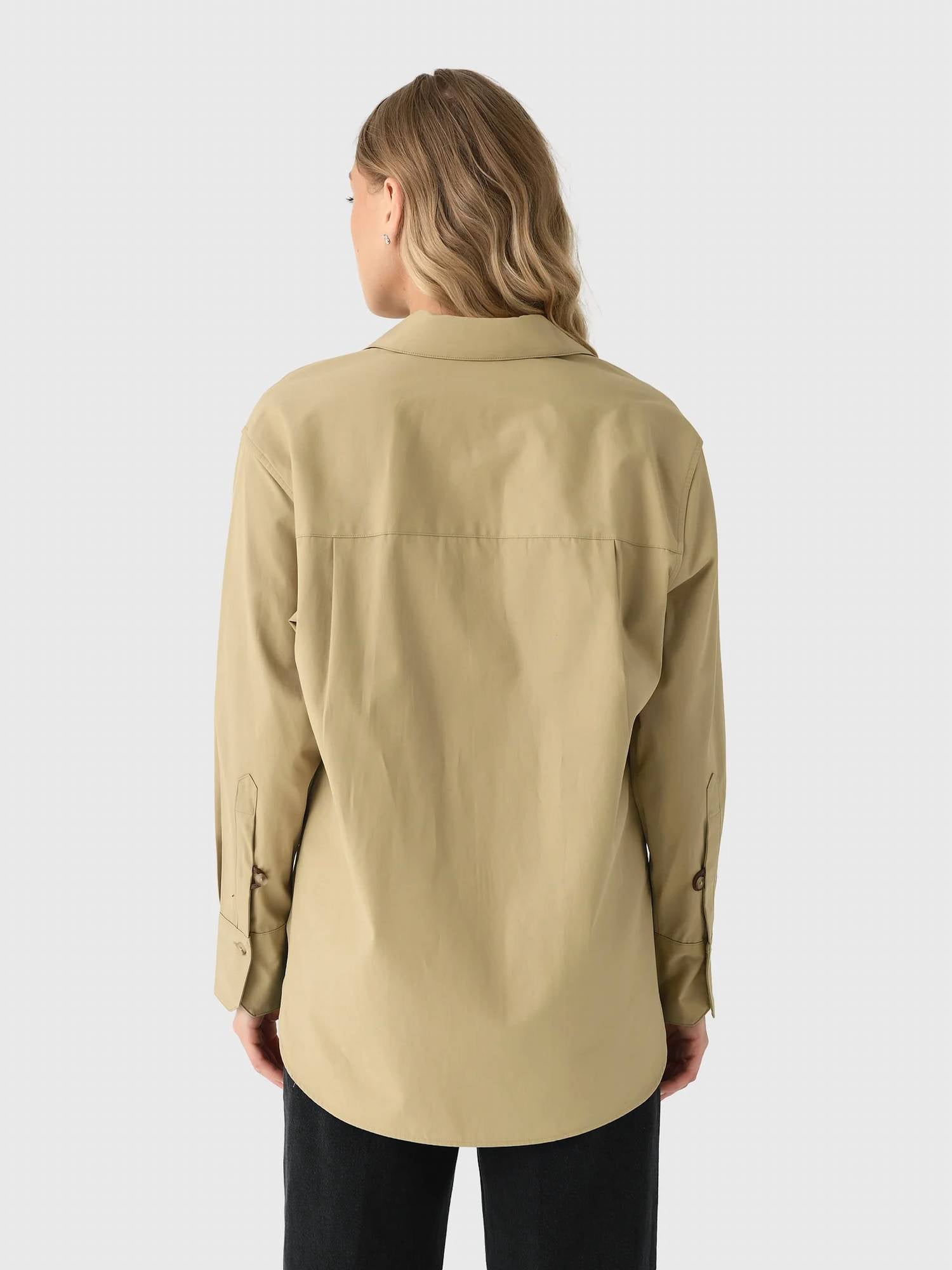 Vince - Oversized Shirt with Faux Leather