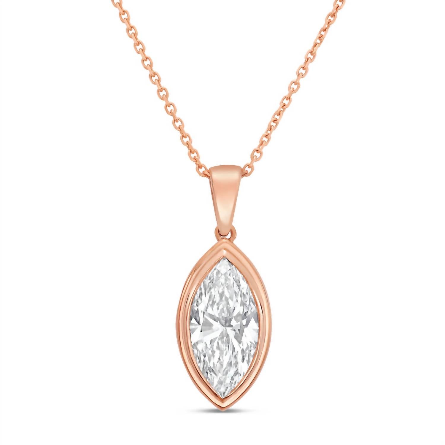 Diana M Jewels - Women's Marquise Lab-grown Diamond Pendant Necklace (5.00 Ct) - Statement