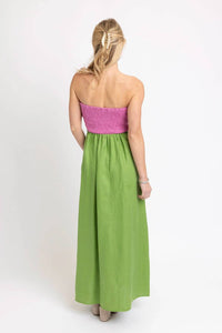 Karlie - Colorblock Linen Maxi Dress