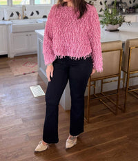 New In Shaggy Sweetheart Sweater in shaggy sweetheart sweater in pink - women's blouse - view 4
