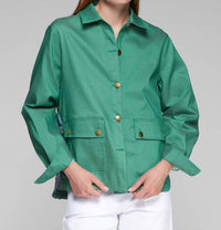 Vilagallo Olivia Shirt Jacket in green multi 1 - women's jacket