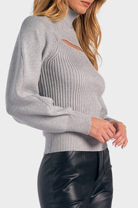 Elan - Cut Out Turtleneck Sweater