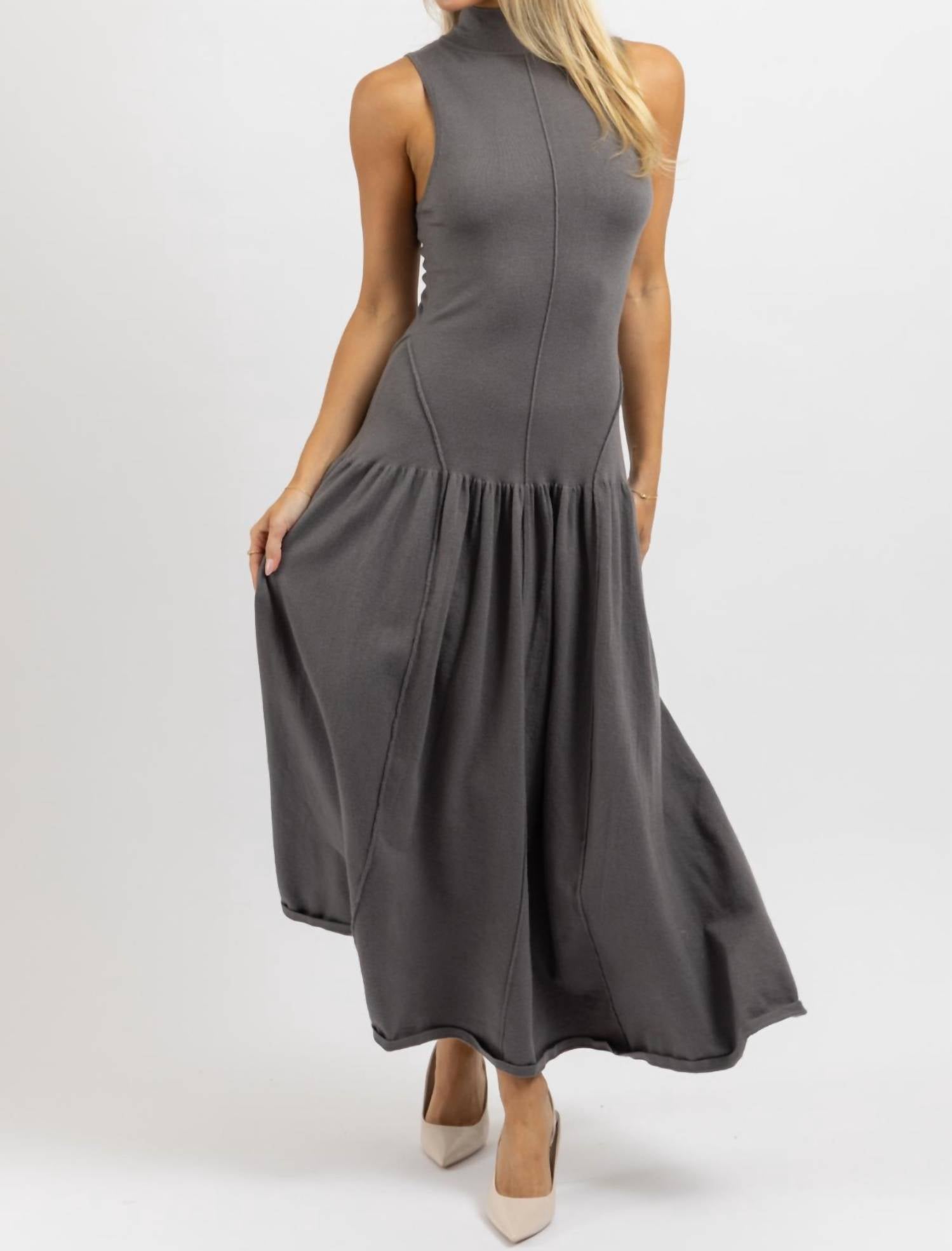 Lalavon - Lucy Mock Neck Maxi Dress