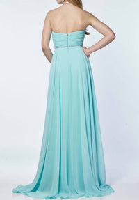 Alyce Paris - Strapless Chiffon Flowy Gown