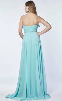 Alyce Paris - Strapless Chiffon Flowy Gown